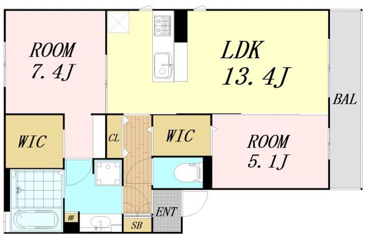 大阪府大阪市東淀川区大道南3丁目(アパート)の賃貸物件の間取り