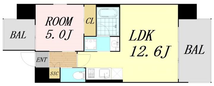 大阪府大阪市淀川区新高2丁目(マンション)の賃貸物件の間取り