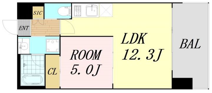 大阪府大阪市淀川区新高2丁目(マンション)の賃貸物件の間取り