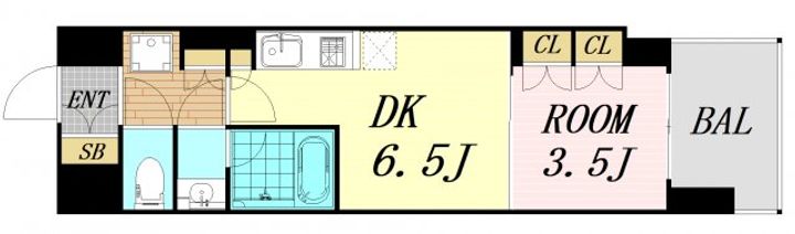 大阪府大阪市中央区淡路町3丁目(マンション)の賃貸物件の間取り