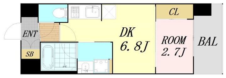 大阪府大阪市淀川区西宮原2丁目(マンション)の賃貸物件の間取り