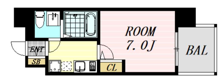 大阪府大阪市淀川区新高4丁目(マンション)の賃貸物件の間取り