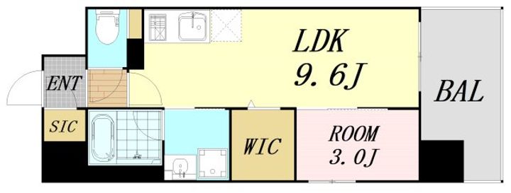 大阪府大阪市浪速区敷津東1丁目(マンション)の賃貸物件の間取り
