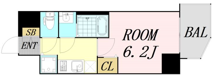 大阪府大阪市福島区野田3丁目(マンション)の賃貸物件の間取り