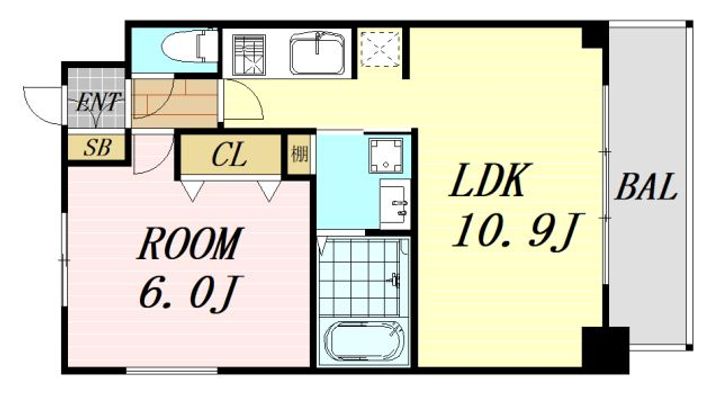 S-RESIDENCE江坂の間取り