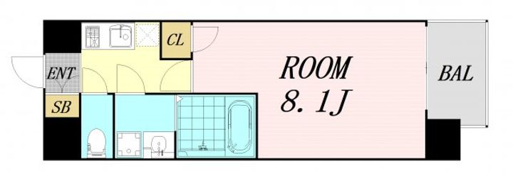 大阪府大阪市福島区吉野4丁目(マンション)の賃貸物件の間取り