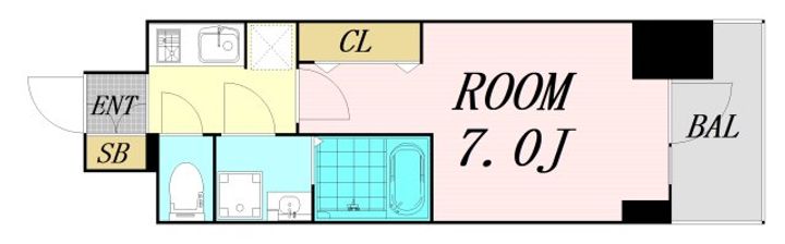 S-RESIDENCE難波大国町Deuxの間取り
