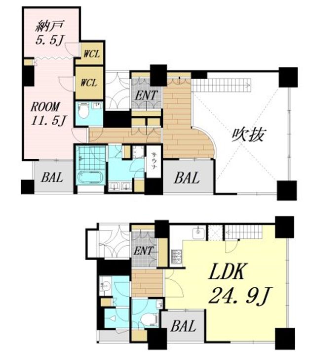 大阪府大阪市中央区東心斎橋1丁目(マンション)の賃貸物件の間取り