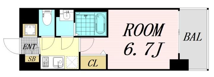 大阪府大阪市福島区海老江6丁目(マンション)の賃貸物件の間取り