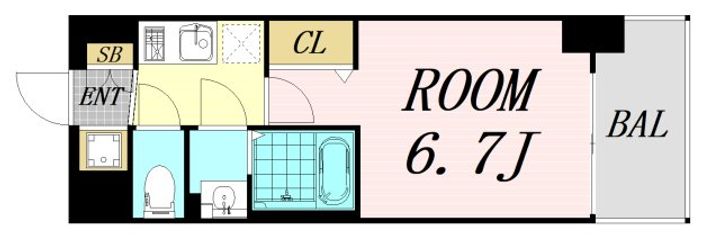 大阪府大阪市福島区海老江6丁目(マンション)の賃貸物件の間取り