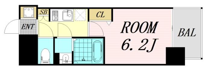 大阪府大阪市福島区海老江6丁目(マンション)の賃貸物件の間取り