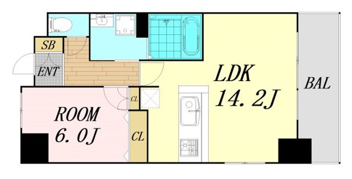 大阪府大阪市東淀川区東中島1丁目(マンション)の賃貸物件の間取り