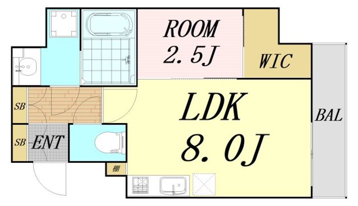 大阪府大阪市都島区都島中通3丁目(マンション)の賃貸物件の間取り