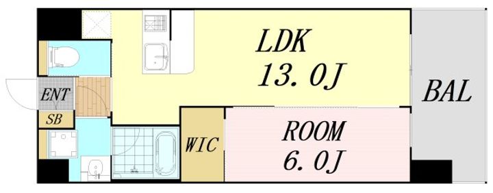 大阪府大阪市北区中崎西4丁目(マンション)の賃貸物件の間取り