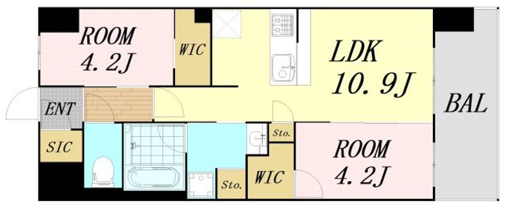 大阪府大阪市城東区関目3丁目(マンション)の賃貸物件の間取り