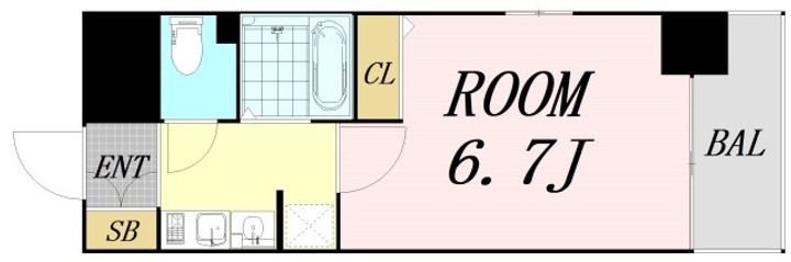 大阪府大阪市北区同心1丁目(マンション)の賃貸物件の間取り