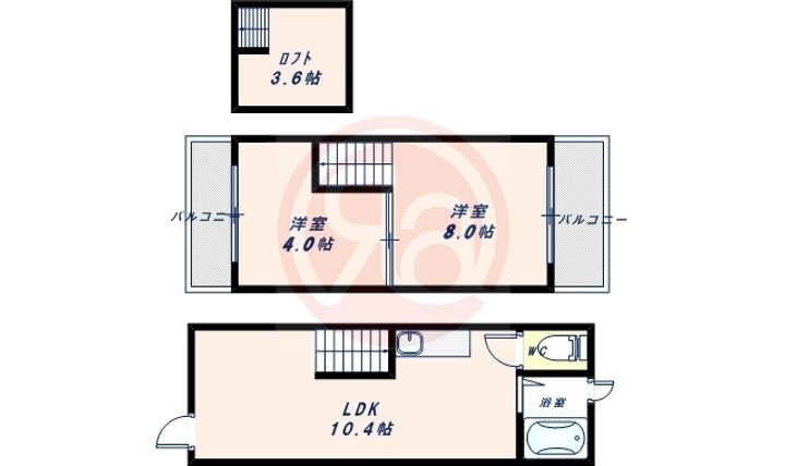 大阪府大阪市住吉区大領5丁目(一戸建)の賃貸物件の間取り
