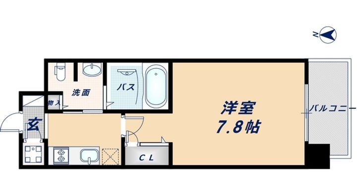 大阪府大阪市西区南堀江4丁目(マンション)の賃貸物件の間取り