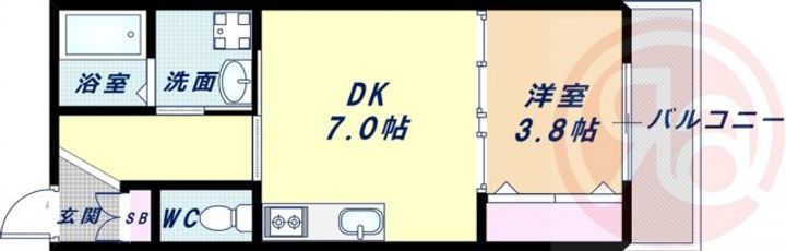 QUEEN'S COURT住吉長居の間取り