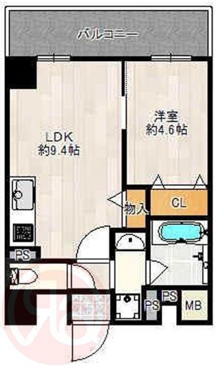 大阪府大阪市西区千代崎1丁目(マンション)の賃貸物件の間取り