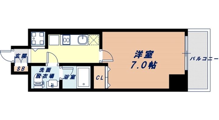 LAV心斎橋WEST1403の間取り