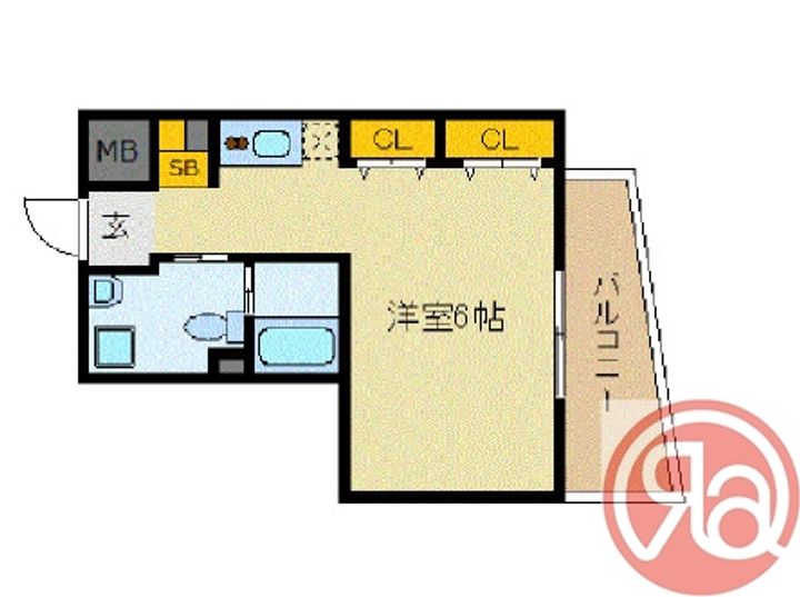 大阪府大阪市西区新町4丁目(マンション)の賃貸物件401の間取り