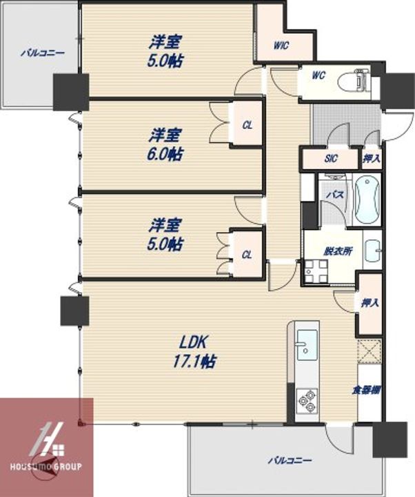 シティタワー東梅田パークフロントの間取り