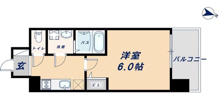 大阪府大阪市浪速区幸町3丁目(マンション)の賃貸物件1103の間取り