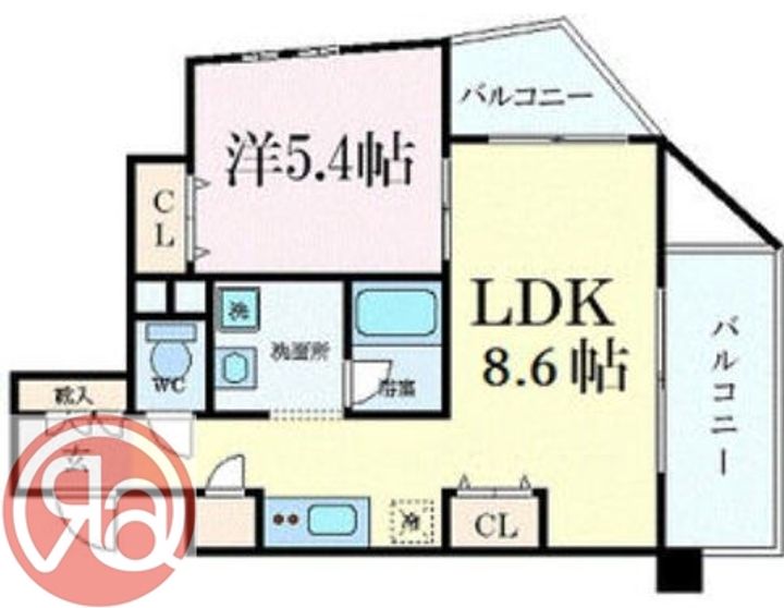 大阪府大阪市西区新町4丁目(マンション)の賃貸物件の間取り