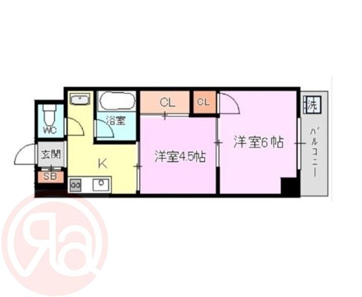 大阪府大阪市西区九条南2丁目(マンション)の賃貸物件の間取り