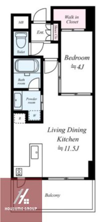 ダイナシティ北浜1403号室の間取り