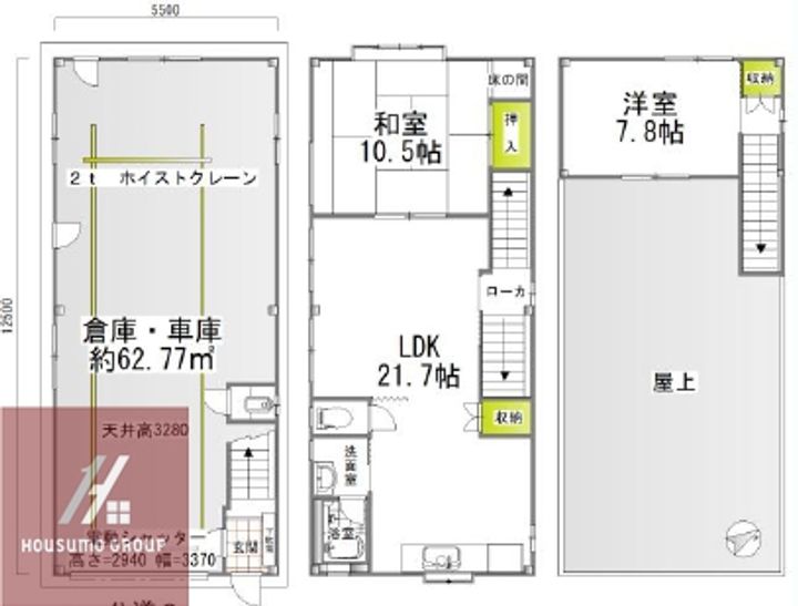 大阪府大阪市西区九条南4丁目(一戸建)の賃貸物件の間取り