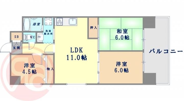 朝日プラザ九条の間取り