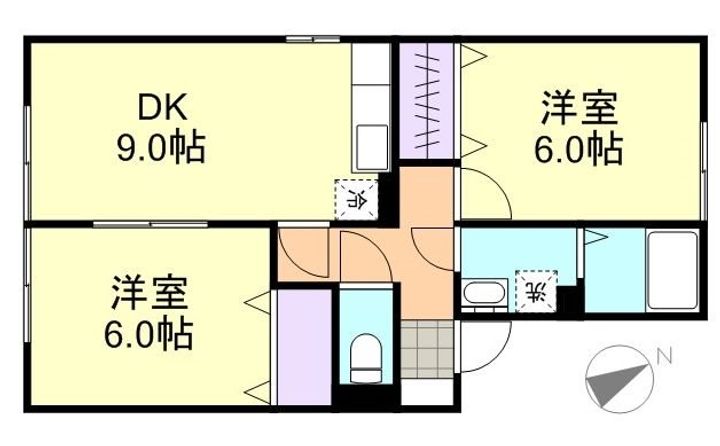 岡山県倉敷市連島町鶴新田(アパート)の賃貸物件の間取り