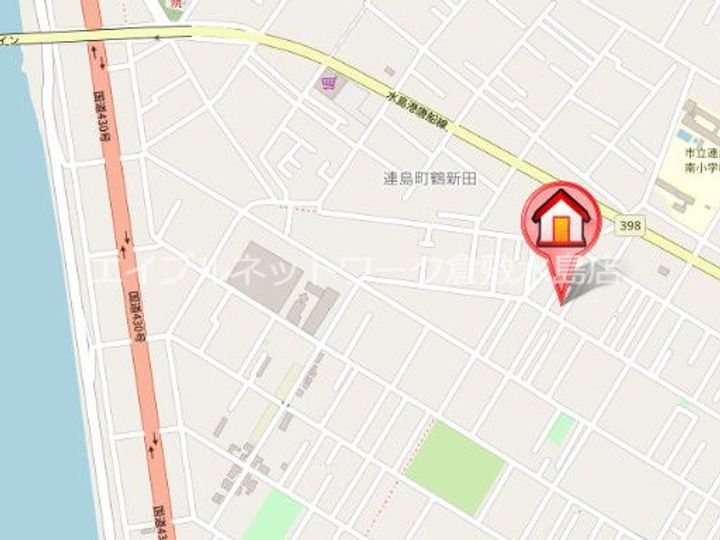 岡山県倉敷市連島町鶴新田(アパート)の賃貸物件の地図