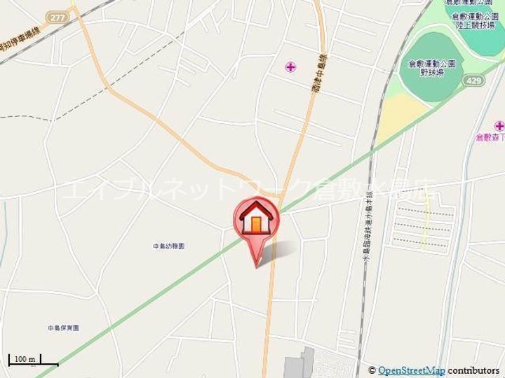 岡山県倉敷市中島(マンション)の賃貸物件304の地図