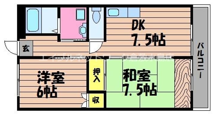 岡山県倉敷市中島(マンション)の賃貸物件304の間取り