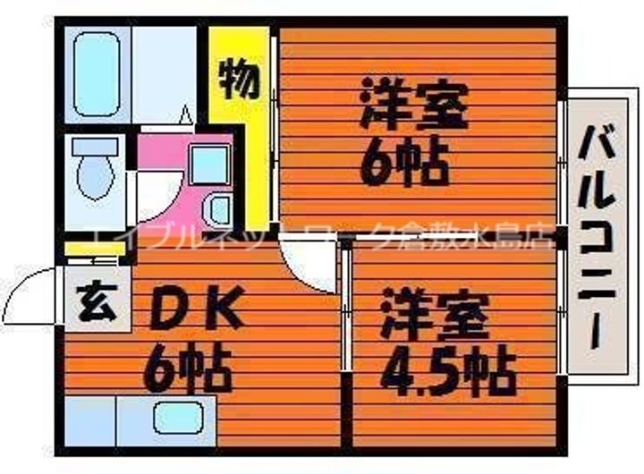 岡山県倉敷市中島(アパート)の賃貸物件203の間取り