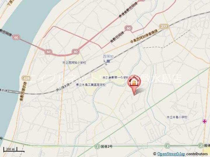 岡山県倉敷市中島(アパート)の賃貸物件203の地図