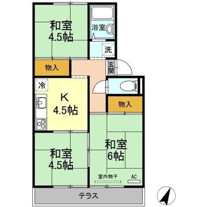 岡山県倉敷市神田4丁目(アパート)の賃貸物件103の間取り