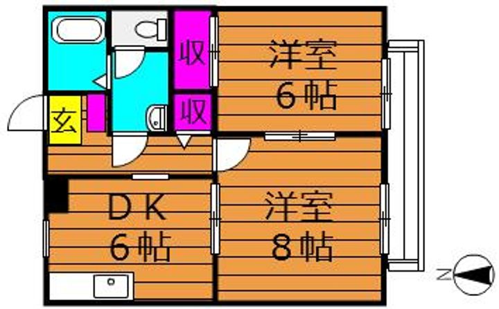 岡山県倉敷市広江2丁目(アパート)の賃貸物件201号室の間取り