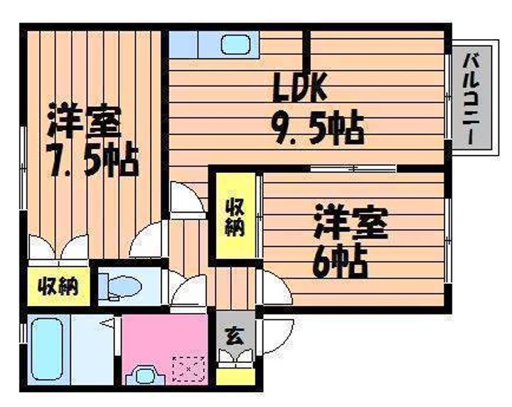 岡山県倉敷市連島4丁目(アパート)の賃貸物件202の間取り
