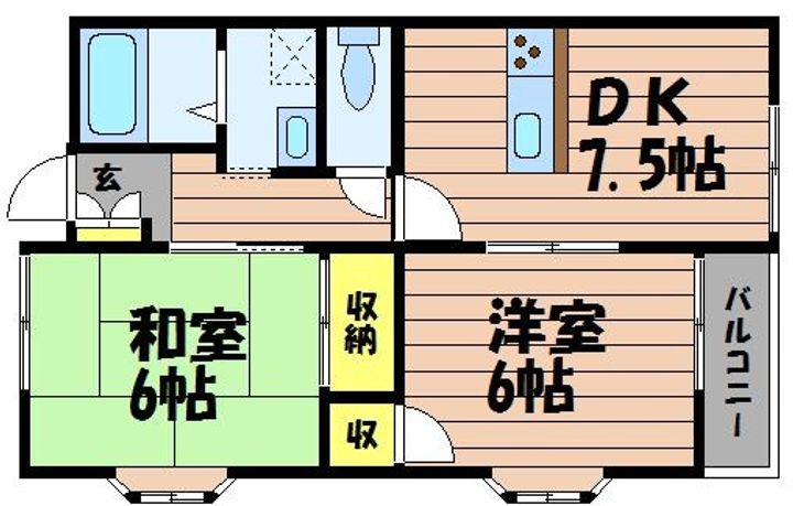 岡山県倉敷市中島(アパート)の賃貸物件201の間取り