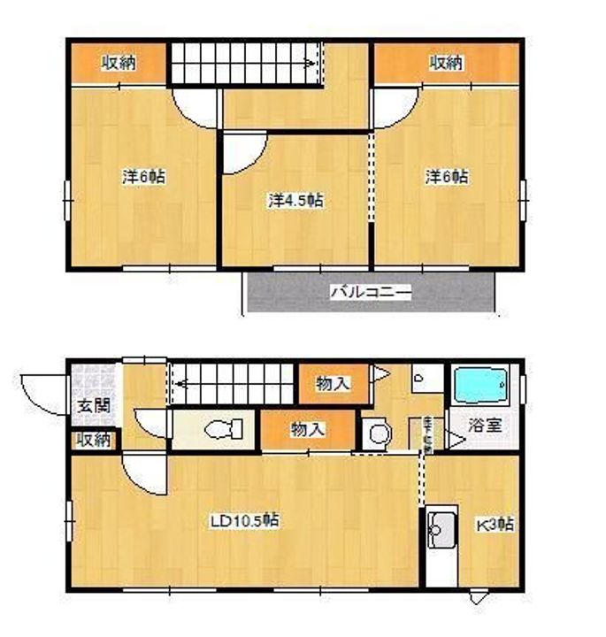 岡山県倉敷市玉島長尾(一戸建)の賃貸物件Cの間取り