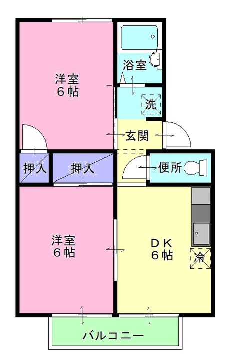 岡山県倉敷市西富井(アパート)の賃貸物件103の間取り
