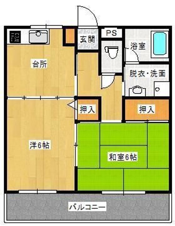 岡山県倉敷市玉島長尾(マンション)の賃貸物件102の間取り