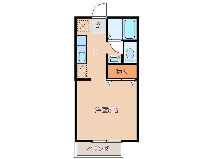 岡山県倉敷市中島(アパート)の賃貸物件A201号室の間取り