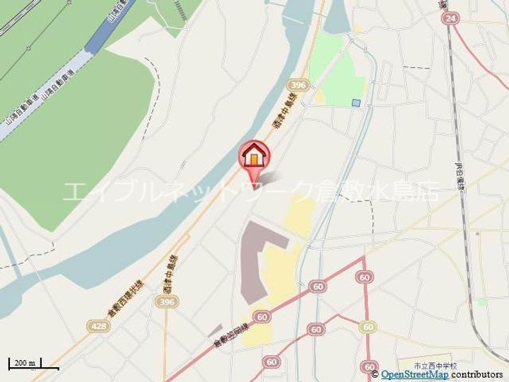 岡山県倉敷市酒津(アパート)の賃貸物件の地図