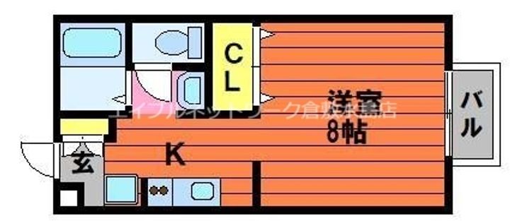 岡山県倉敷市酒津(アパート)の賃貸物件の間取り