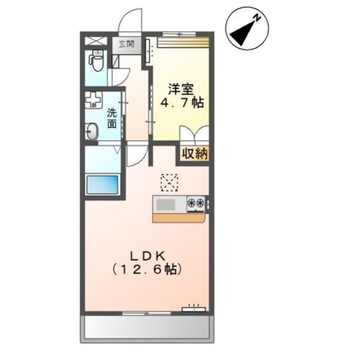岡山県倉敷市中島(アパート)の賃貸物件の間取り